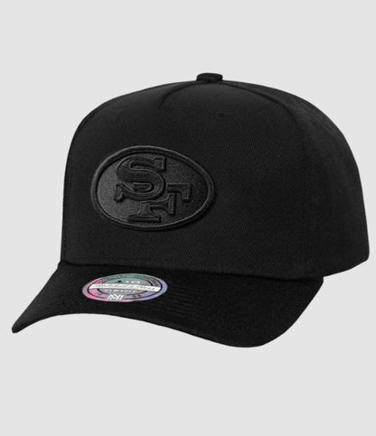 MNA-B52 (Mitchell & ness black on black 110 san francisco 49ers snapback osfm) 72692391