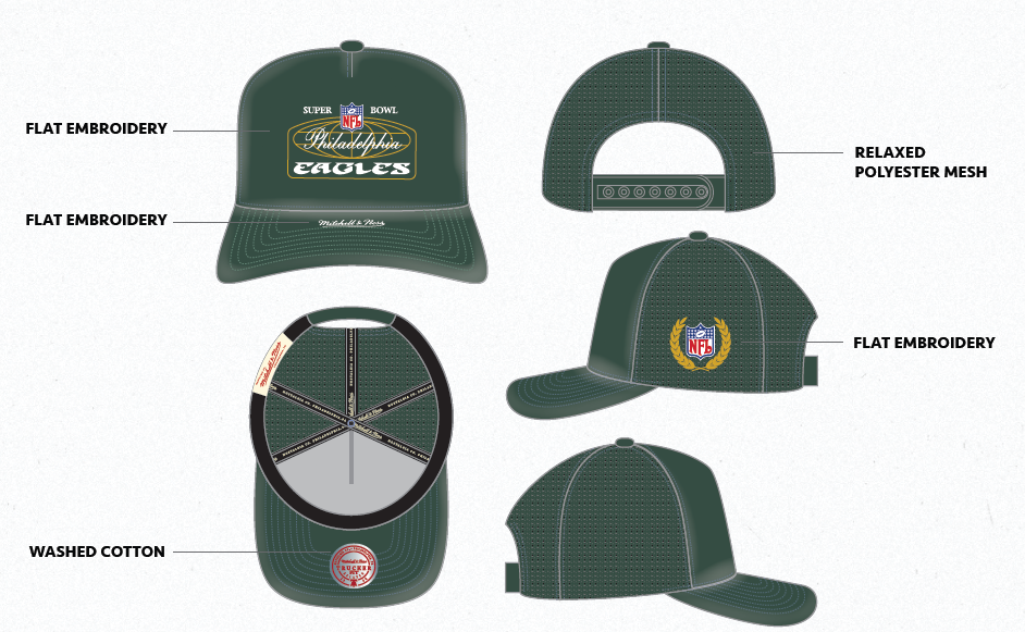 MNA-Q52 (Mitchell & ness philadelphia eagles  superbowl champions trucker pineneedle) 72692608