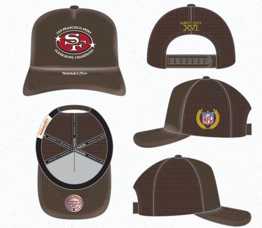 MNA-R52 (Mitchell & ness san francisco 49ers superbowl champions trucker washed chocolate) 72692608
