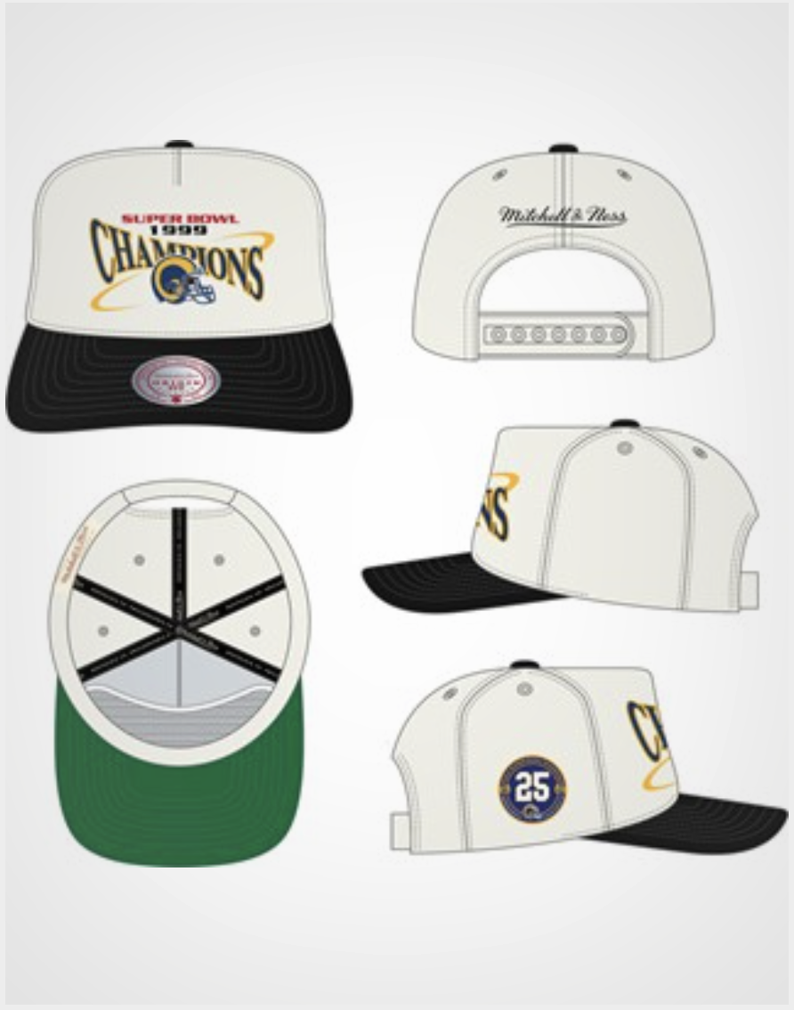 MNA-D53 (Mitchell & ness rams champions origin vintage white snapback osfm) 82692608