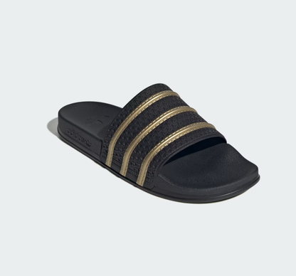 A-U73 (Adidas adilette og cloud foam slides black/metallic gold) 92693052
