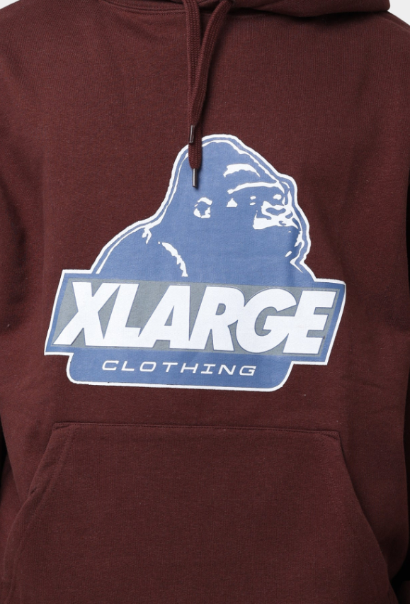 XLA-L (X-Large 91 slanted logo hoodie brown) 92292717 X-LARGE