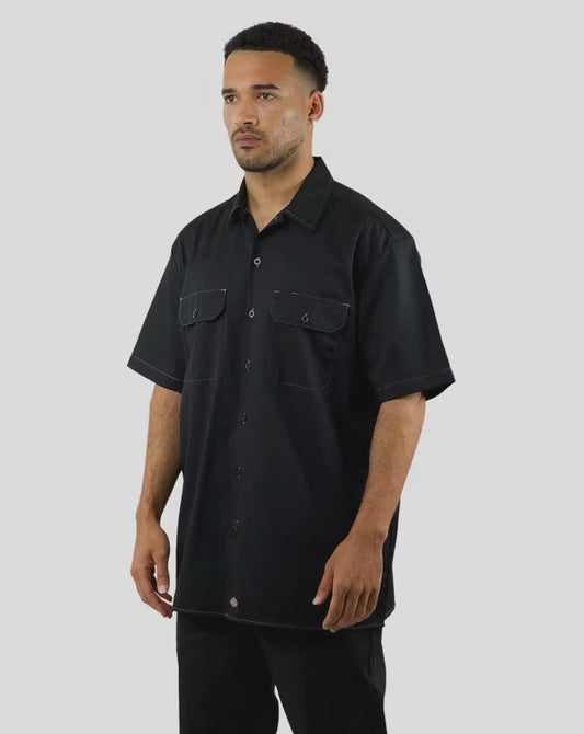 D-P6 (Dickies 1574 contrast sleeve short work shirt black) 42493915