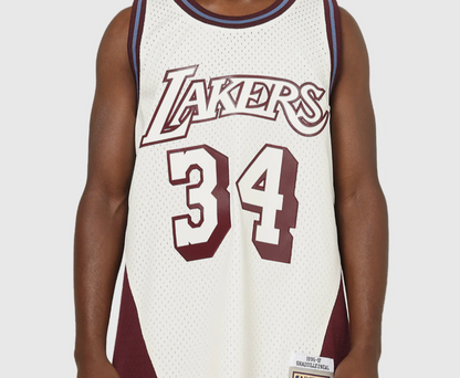 MNA-R49 (Mitchell & ness swingman panel rave jersey lakers O'neil washed black) 122599130