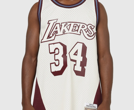 MNA-R49 (Mitchell & ness swingman panel rave jersey lakers O'neil washed black) 122599130