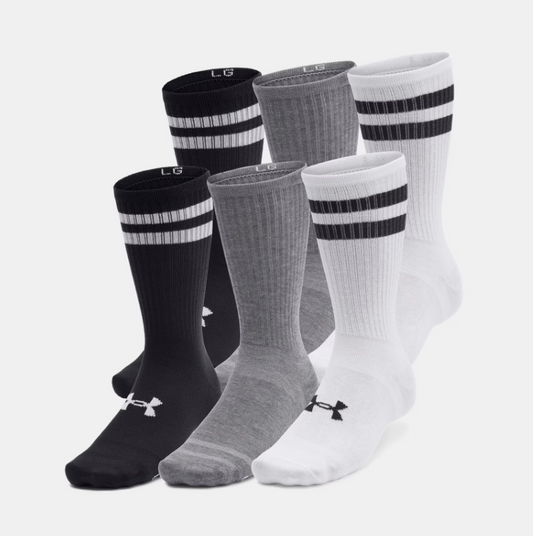UAA-L13 (Under armour unisex essentials 6 pack crew socks white/black) 82492173