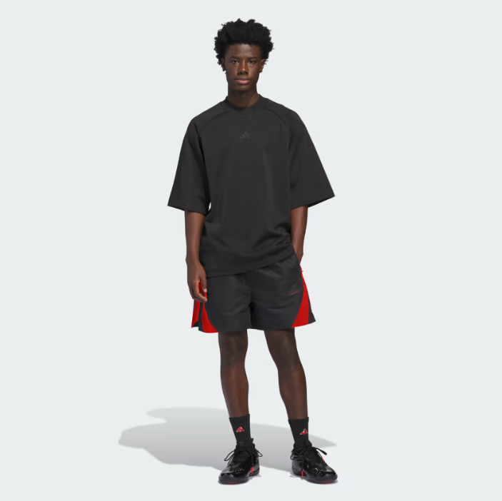 AA-V30 (Adidas basket ball woven shorts black/pure ruby) 22696251