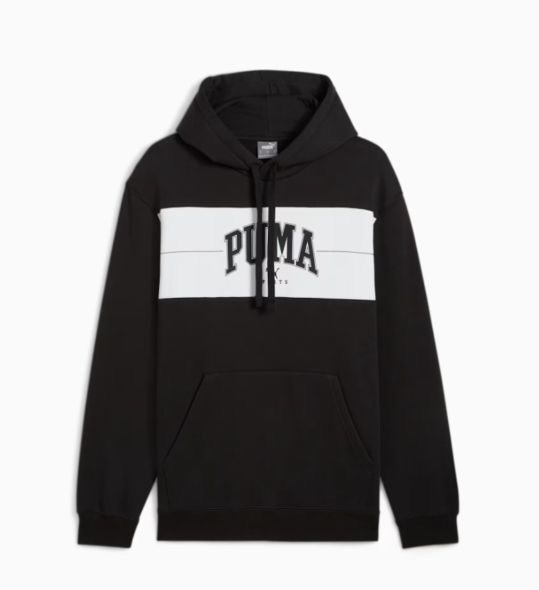 PA-Y10 (Puma squad fleece hoodie black/white) 72495500