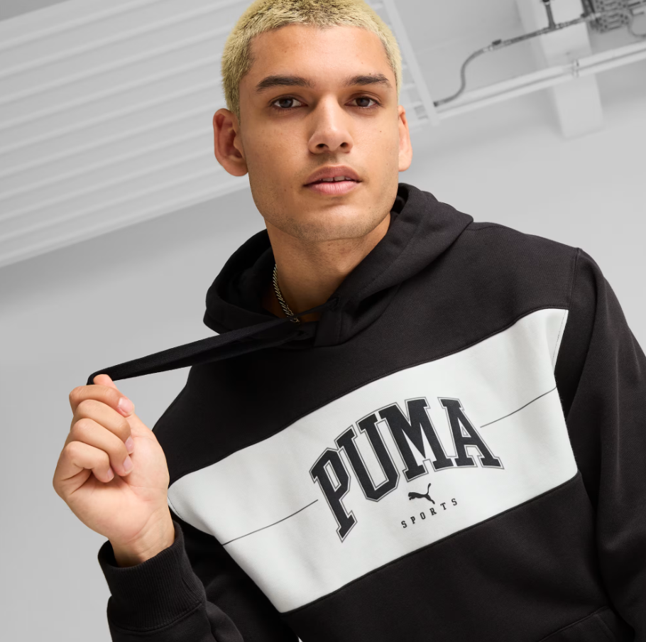 PA-Y10 (Puma squad fleece hoodie black/white) 72495500