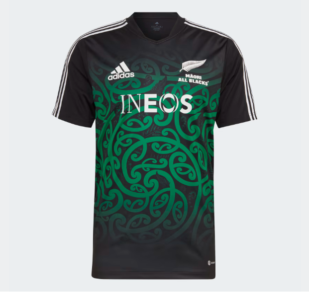 AA-K24 (Adidas maori all blacks rugby performance tee black/team green) 72493870