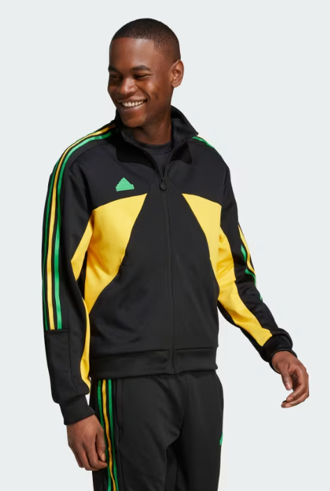 AA-N25 (Adidas house of tiro nations pack sport jacket & pants tracksuit black/vivid green/bold gold) 824911740