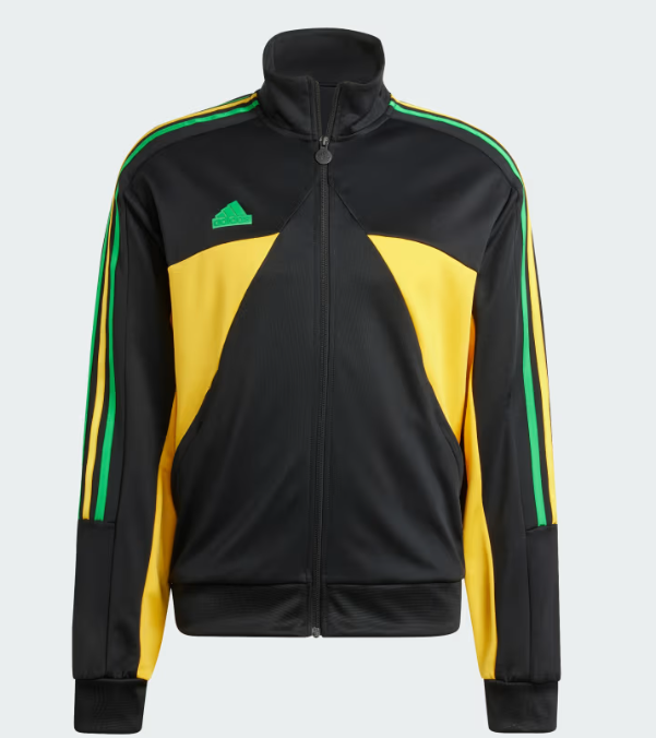 AA-N25 (Adidas house of tiro nations pack sport jacket & pants tracksuit black/vivid green/bold gold) 824911740