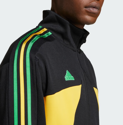 AA-N25 (Adidas house of tiro nations pack sport jacket & pants tracksuit black/vivid green/bold gold) 824911740