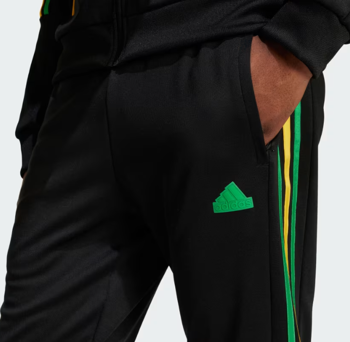 AA-N25 (Adidas house of tiro nations pack sport jacket & pants tracksuit black/vivid green/bold gold) 824911740