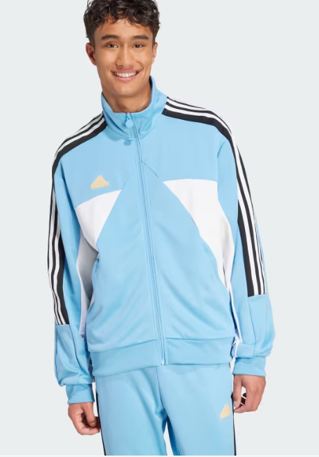 AA-P25 (Adidas house of tiro nations pack sport jacket & pants tracksuit light blue/black/white) 824911740