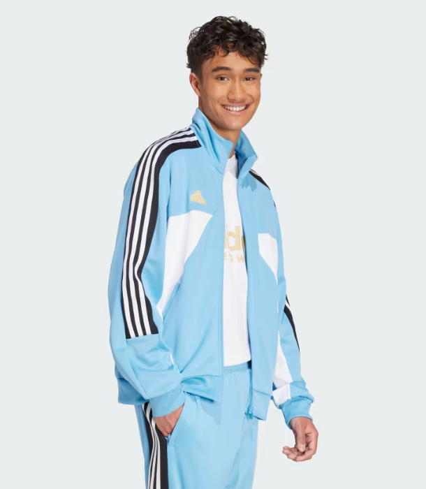 AA-P25 (Adidas house of tiro nations pack sport jacket & pants tracksuit light blue/black/white) 824911740