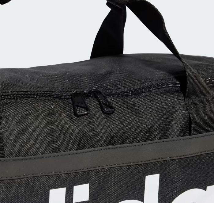 AE-T6 (Adidas essentials linear duffel bag medium black/white) 82492886