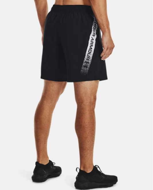 UAA-W8 (Under armour mens woven graphic shorts black/white) 122292173