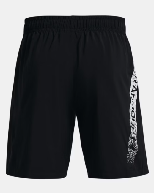 UAA-W8 (Under armour mens woven graphic shorts black/white) 122292173