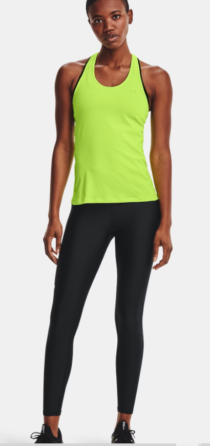 UAA-P13 (Under armour womens heat gear no-slip waistband full-length leggings black/white) 92494347