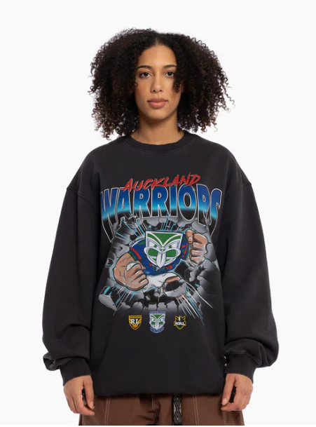 MNA-A38 (Mitchell & ness nz warriors burst out raiders crew overdyed black) 92495216