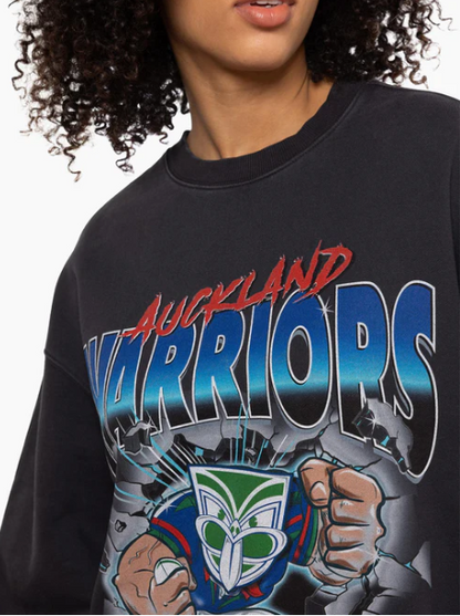 MNA-A38 (Mitchell & ness nz warriors burst out raiders crew overdyed black) 92495216