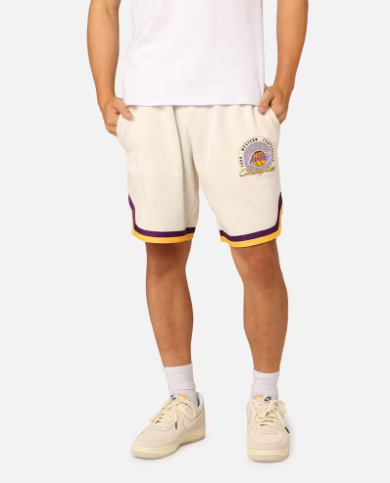 MNA-D35 (Mitchell and ness shooting shorts lakers white marle) 22494782