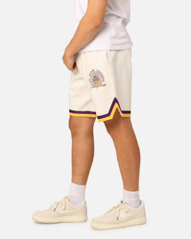 MNA-D35 (Mitchell and ness shooting shorts lakers white marle) 22494782