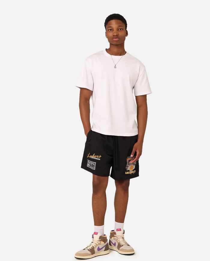 MNA-R34 (Mitchell and ness tri 2.0 shorts lakers black) 12494347