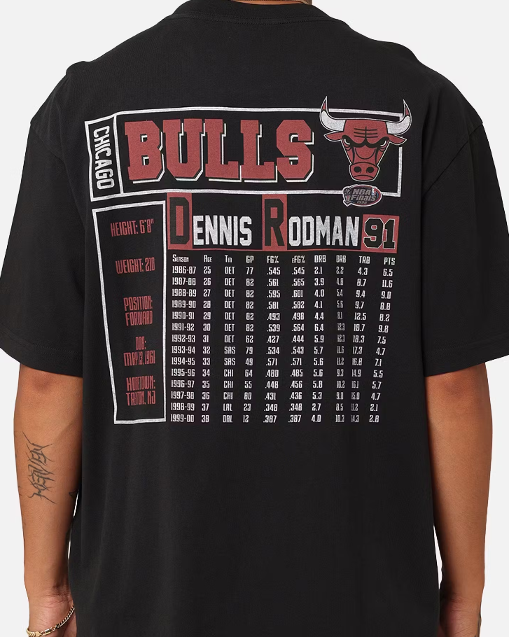 MNA-D33 (Mitchell and ness player & stats tee bulls rodman black) 112394347