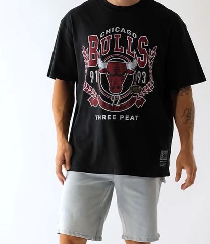 MNA-B32 (Mitchell and ness arch tee bulls faded black) 112393477