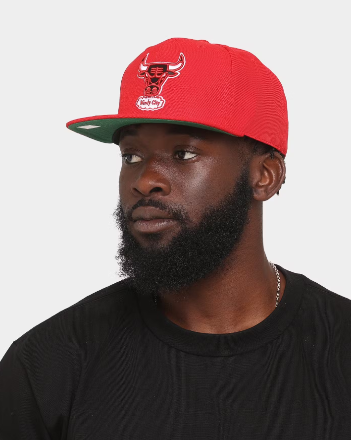 MNA-V27 (Mitchell and ness team ground 2.0 fitted hwc hat bulls red) 52392824