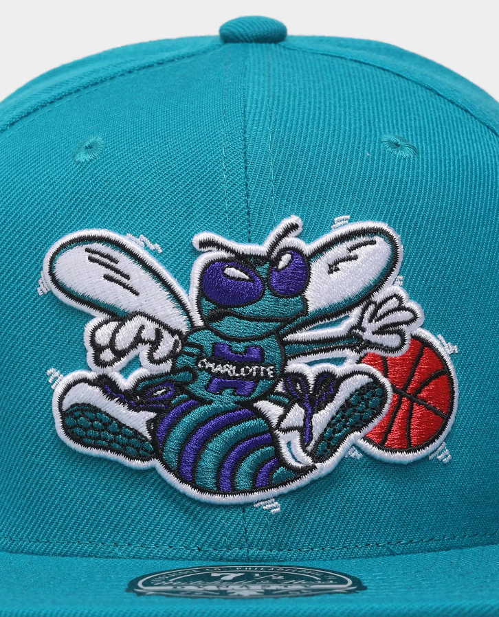 MNA-W27 (Mitchell and ness team ground 2.0 fitted hwc hat hornets teal) 52392824