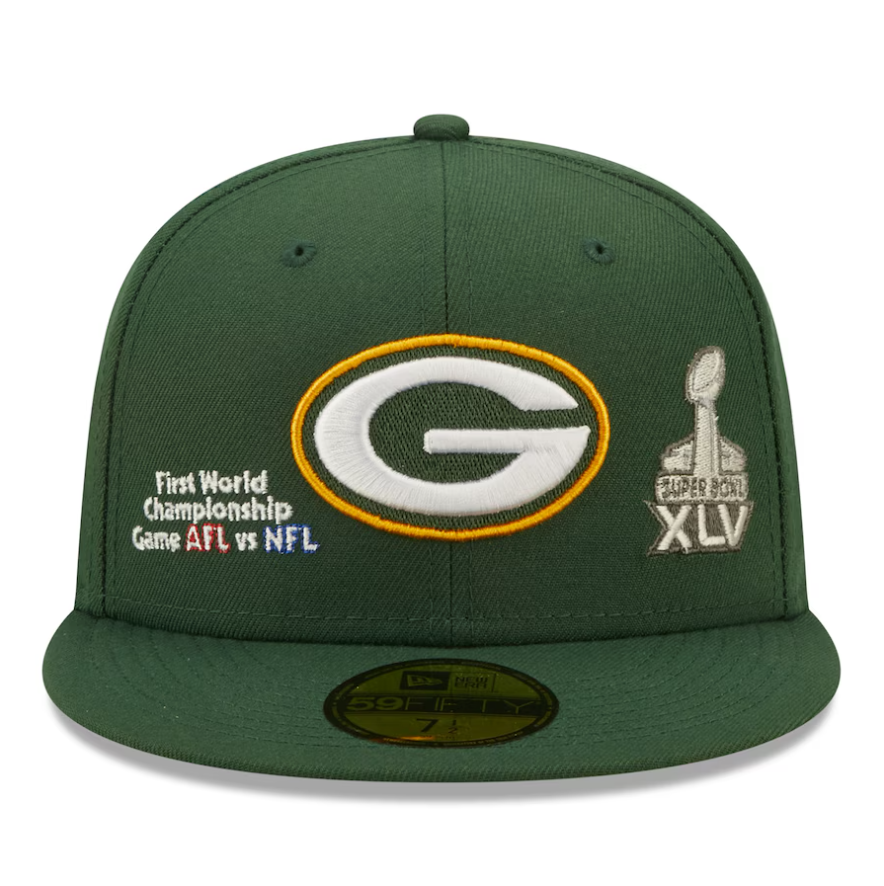 NEC-L45 (New era 5950 historic champs green bay packers fitted hat) 112294000