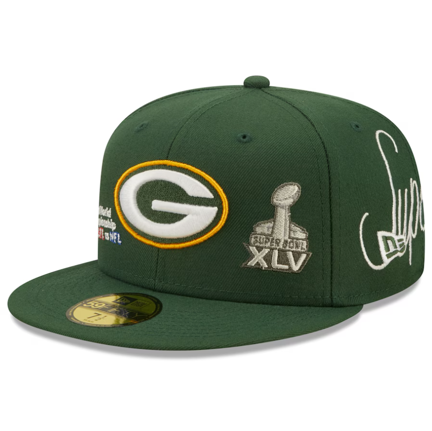 NEC-L45 (New era 5950 historic champs green bay packers fitted hat) 112294000