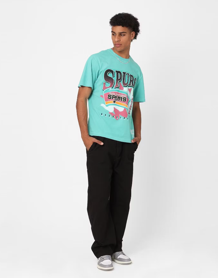 MNA-J23 (Mitchell and ness brush off tee spurs aqua) 122293478