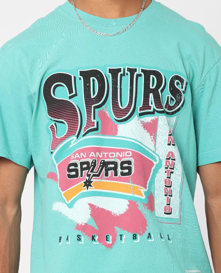 MNA-J23 (Mitchell and ness brush off tee spurs aqua) 122293478