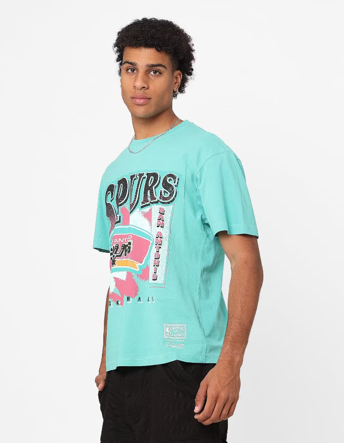 MNA-J23 (Mitchell and ness brush off tee spurs aqua) 122293478