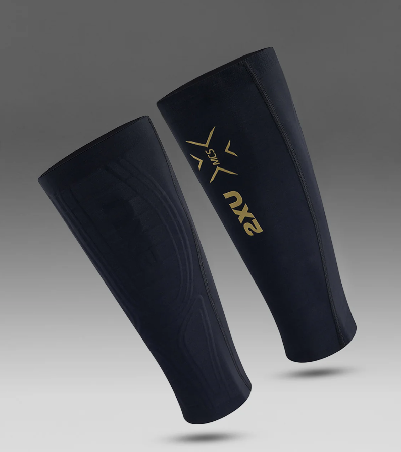 2XUA-U (2XU light speed compression calf guards black/gold) 102494000