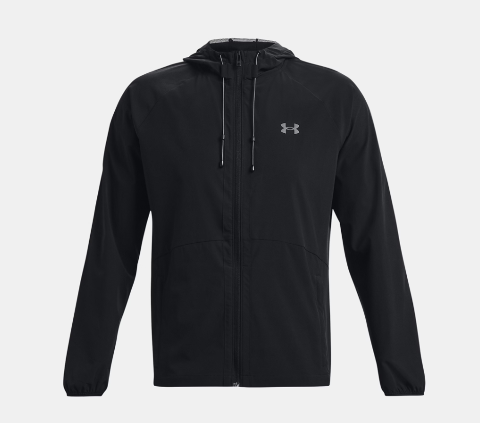 UAA-U13 (Under armour mens stretch woven windbreaker black/pitch gray) 102496087