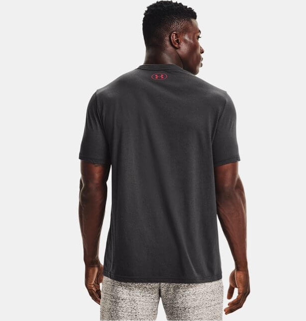 UAA-N4 (Mens project rock brahma bull short sleeve tee gray/venom red/steel town gold) 122192608