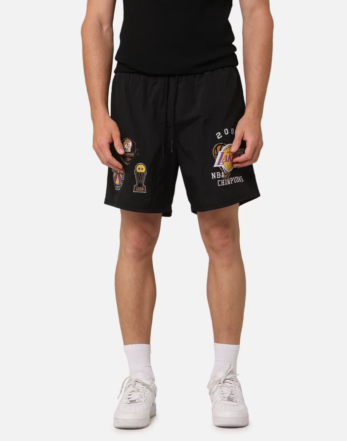 MNA-L39 (Mitchell & ness champs lakers nylon shorts black) 112493478