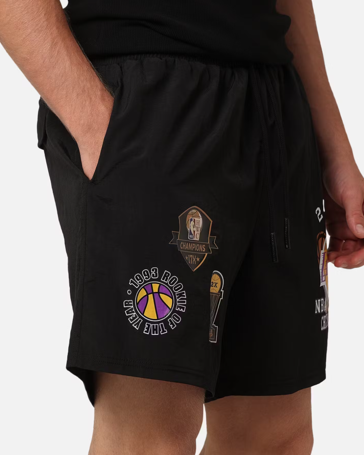 MNA-L39 (Mitchell & ness champs lakers nylon shorts black) 112493478