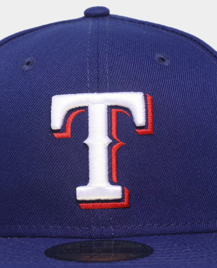 NEC-E61 (New era 5950 side patch official team colours texas rangers fitted hat) 122491191