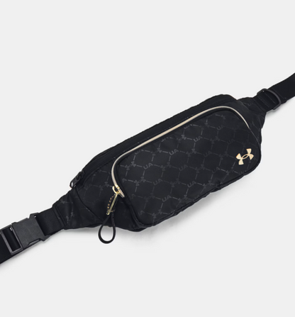 UAE-A14 (Under armour women studio waist bag xbody bag black/metallic gold) 22593478