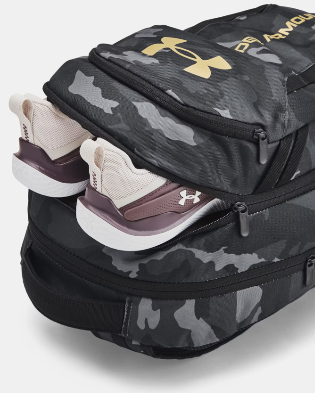 UAE-E14 (Under armour unisex hustle 6.0 backpack black/metallic gold) 22593913