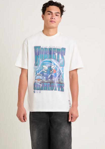 MNA-Z40 (Mitchell & ness city strike tee hornets vintage white) 12593478