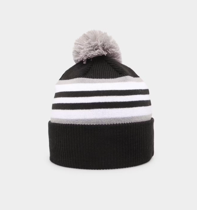 NEC-E64 (New era knit medium las vegas raiders stripe beanie in official team colours osfm) 52592615