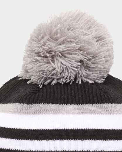 NEC-E64 (New era knit medium las vegas raiders stripe beanie in official team colours osfm) 52592615