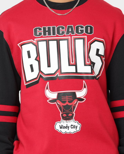 MNA-X21 (Mitchell & ness chicago bulls all over crew scarlet/black/white) 92299130